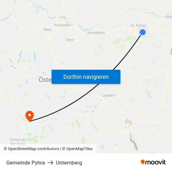 Gemeinde Pyhra to Unternberg map