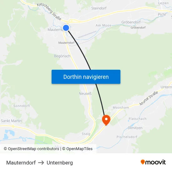 Mauterndorf to Unternberg map