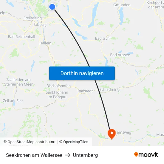 Seekirchen am Wallersee to Unternberg map