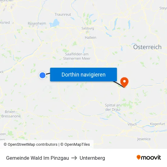 Gemeinde Wald Im Pinzgau to Unternberg map