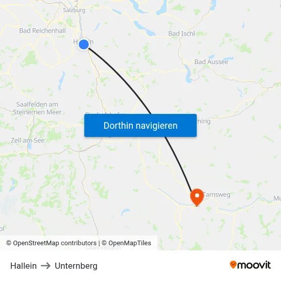 Hallein to Unternberg map