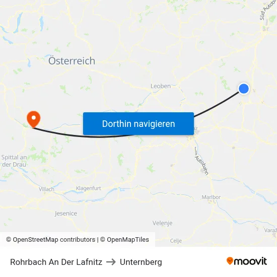 Rohrbach An Der Lafnitz to Unternberg map