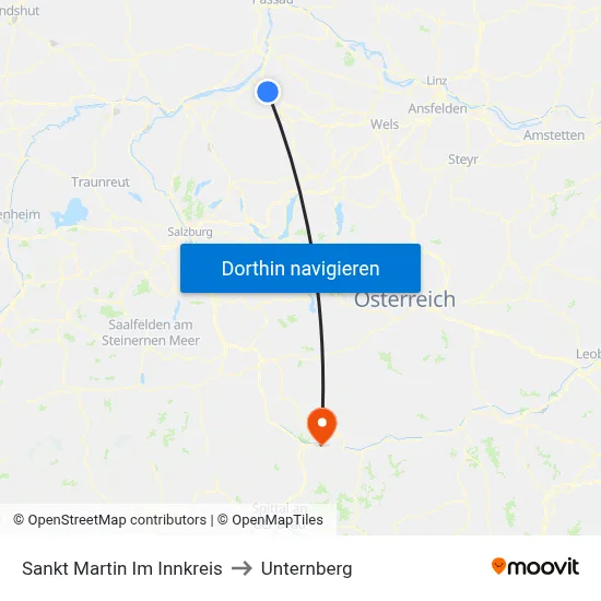 Sankt Martin Im Innkreis to Unternberg map