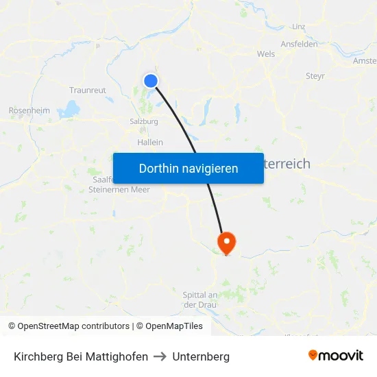 Kirchberg Bei Mattighofen to Unternberg map