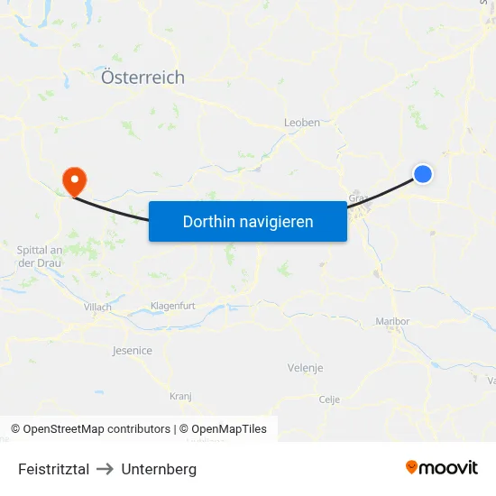 Feistritztal to Unternberg map