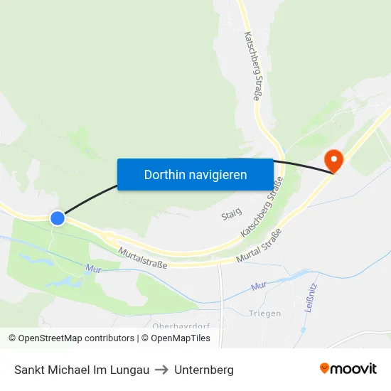 Sankt Michael Im Lungau to Unternberg map