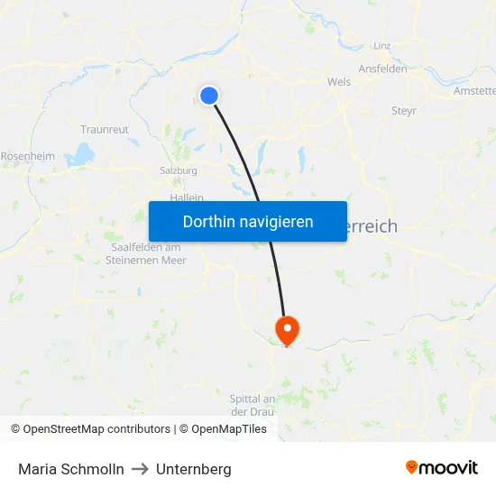 Maria Schmolln to Unternberg map