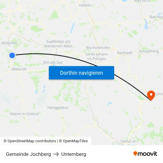 Gemeinde Jochberg to Unternberg map