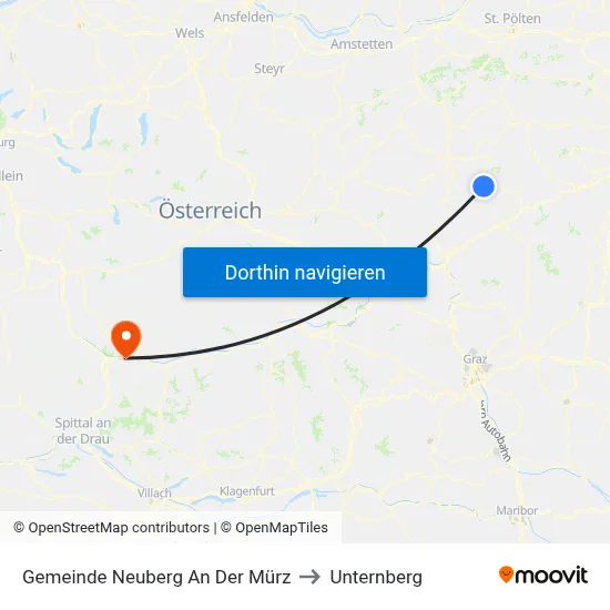 Gemeinde Neuberg An Der Mürz to Unternberg map