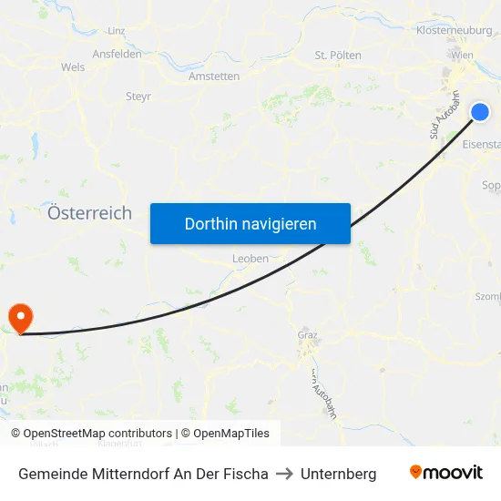 Gemeinde Mitterndorf An Der Fischa to Unternberg map