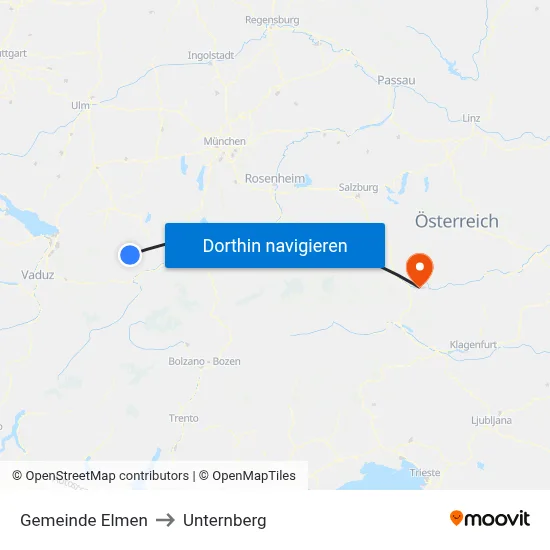 Gemeinde Elmen to Unternberg map