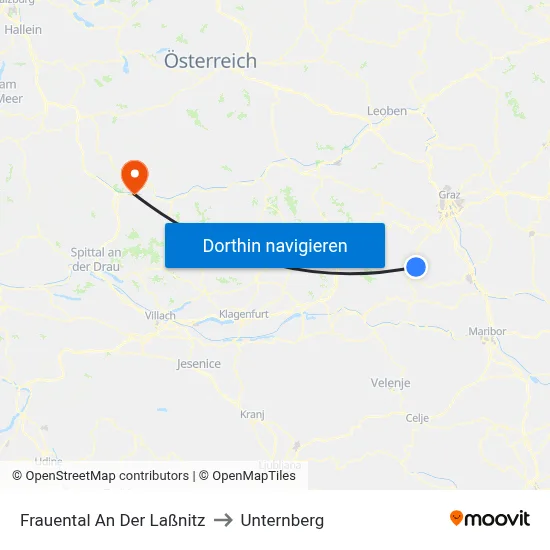 Frauental An Der Laßnitz to Unternberg map