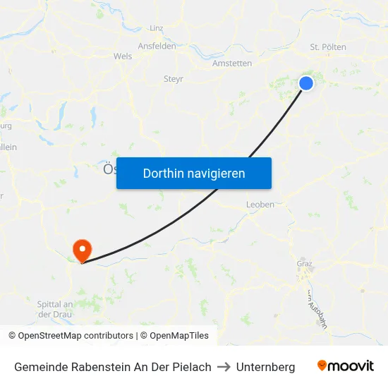 Gemeinde Rabenstein An Der Pielach to Unternberg map