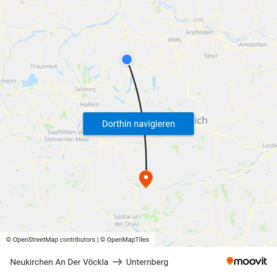 Neukirchen An Der Vöckla to Unternberg map