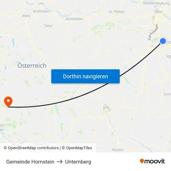 Gemeinde Hornstein to Unternberg map