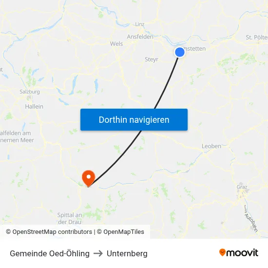 Gemeinde Oed-Öhling to Unternberg map