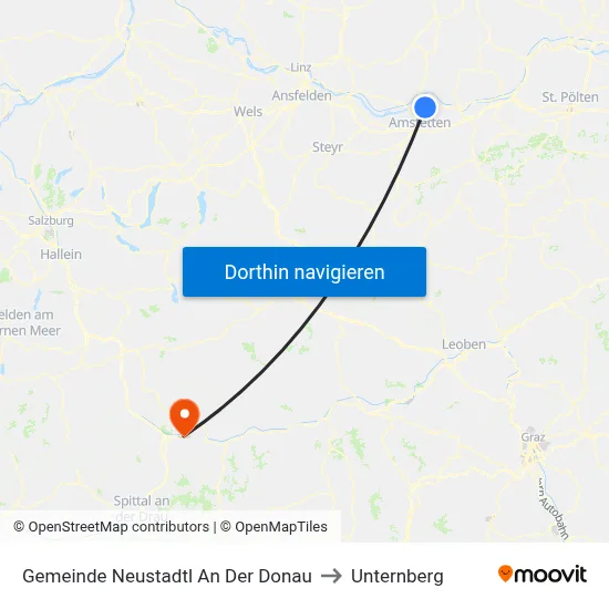 Gemeinde Neustadtl An Der Donau to Unternberg map