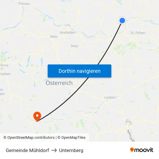 Gemeinde Mühldorf to Unternberg map