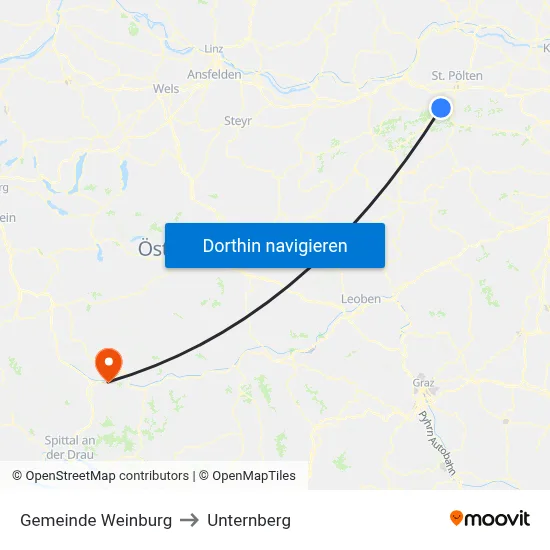 Gemeinde Weinburg to Unternberg map
