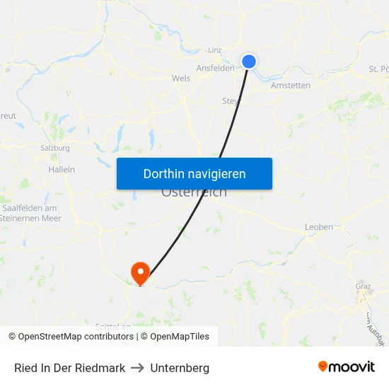 Ried In Der Riedmark to Unternberg map