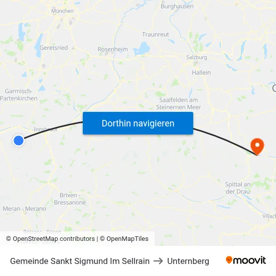 Gemeinde Sankt Sigmund Im Sellrain to Unternberg map