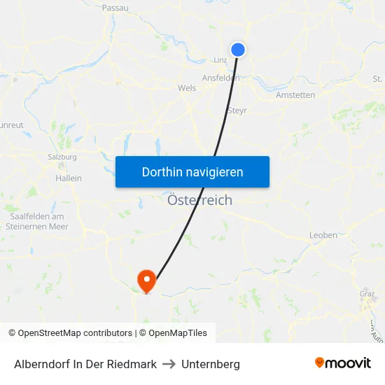 Alberndorf In Der Riedmark to Unternberg map