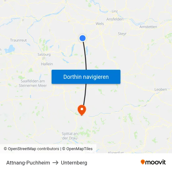 Attnang-Puchheim to Unternberg map