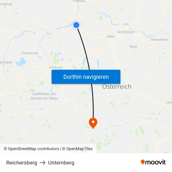 Reichersberg to Unternberg map