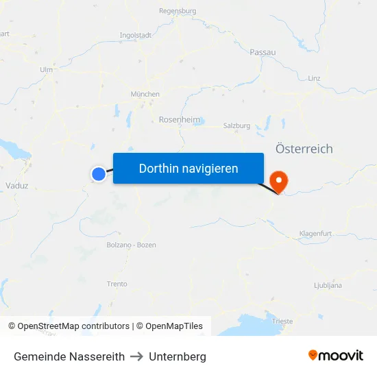 Gemeinde Nassereith to Unternberg map