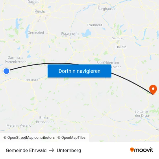Gemeinde Ehrwald to Unternberg map