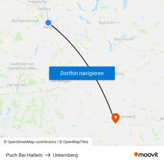 Puch Bei Hallein to Unternberg map