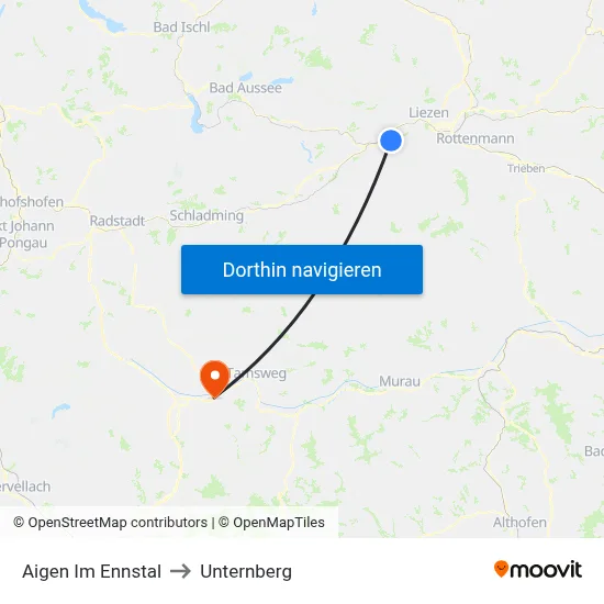 Aigen Im Ennstal to Unternberg map