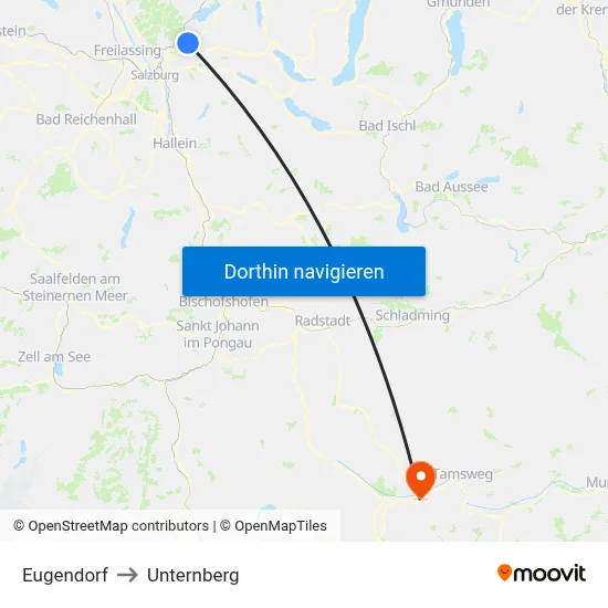Eugendorf to Unternberg map