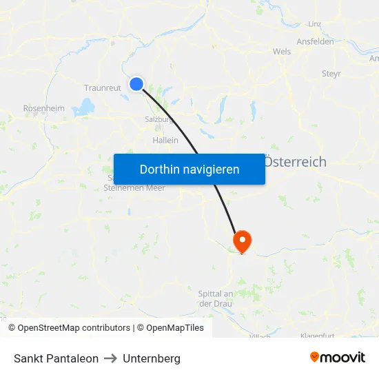 Sankt Pantaleon to Unternberg map