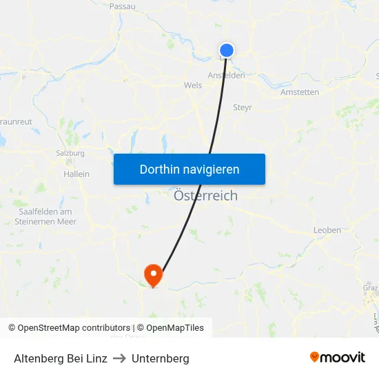 Altenberg Bei Linz to Unternberg map