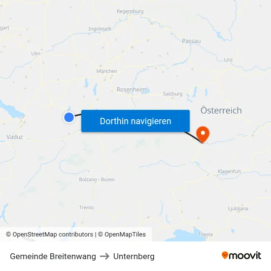 Gemeinde Breitenwang to Unternberg map