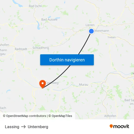 Lassing to Unternberg map