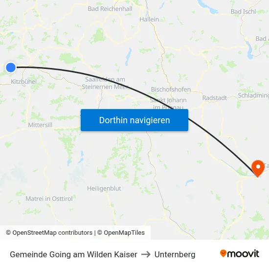 Gemeinde Going am Wilden Kaiser to Unternberg map