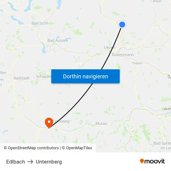 Edlbach to Unternberg map