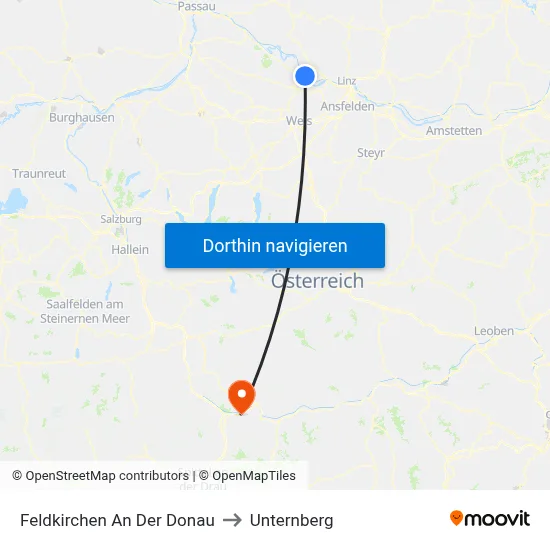 Feldkirchen An Der Donau to Unternberg map