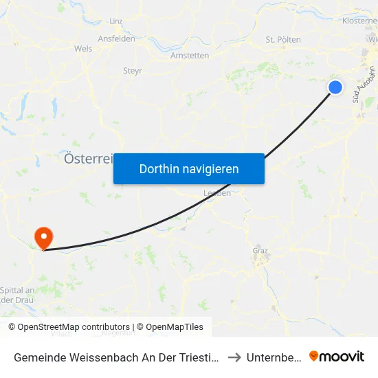 Gemeinde Weissenbach An Der Triesting to Unternberg map