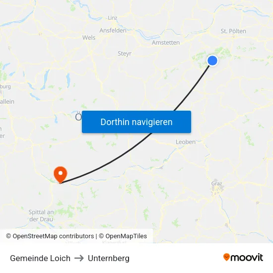 Gemeinde Loich to Unternberg map