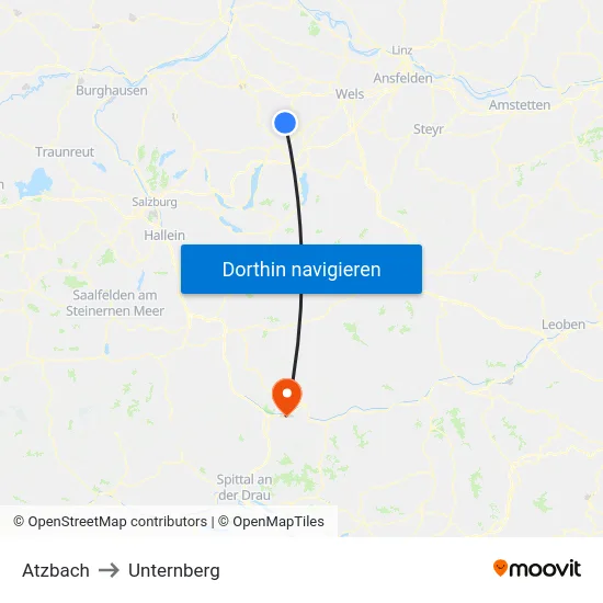 Atzbach to Unternberg map