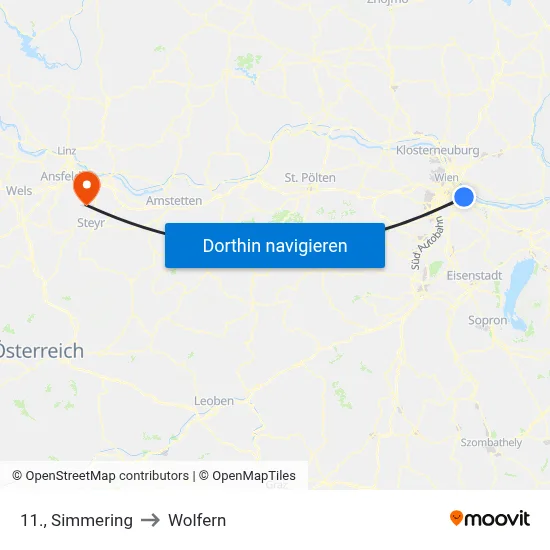 11., Simmering to Wolfern map