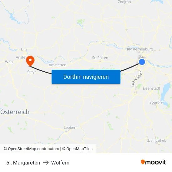 5., Margareten to Wolfern map