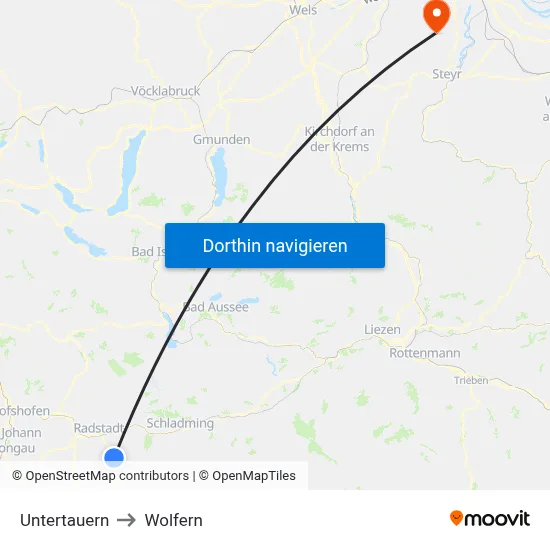 Untertauern to Wolfern map