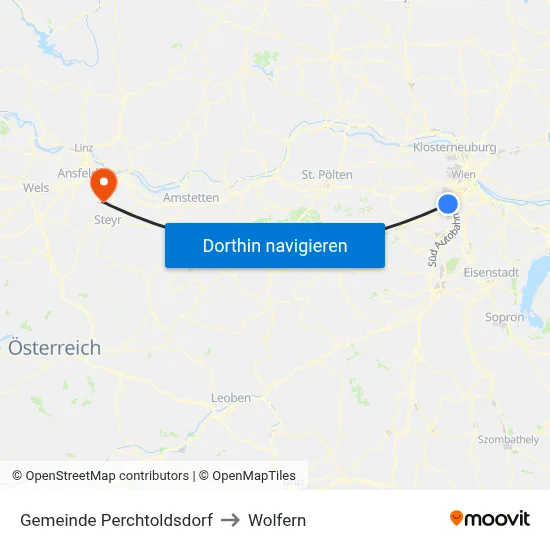 Gemeinde Perchtoldsdorf to Wolfern map