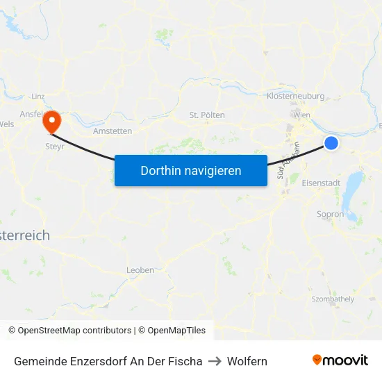 Gemeinde Enzersdorf An Der Fischa to Wolfern map