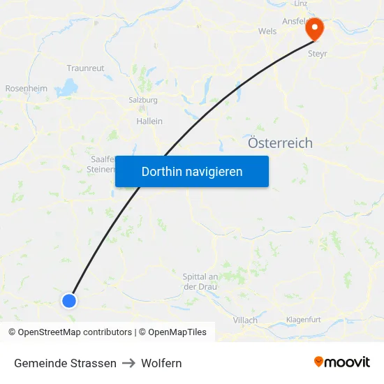 Gemeinde Strassen to Wolfern map