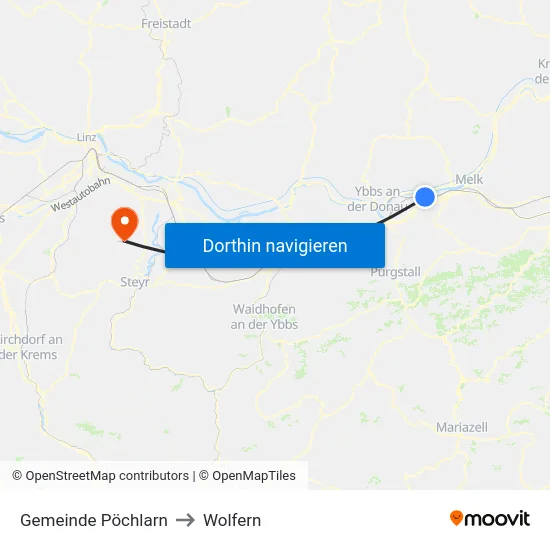 Gemeinde Pöchlarn to Wolfern map